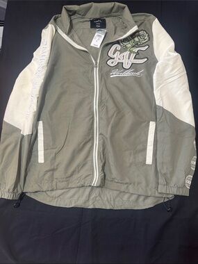NWT rue21 Good Vibes Graphic Windbreaker Jacket Small Y2K Streetwear 0023
